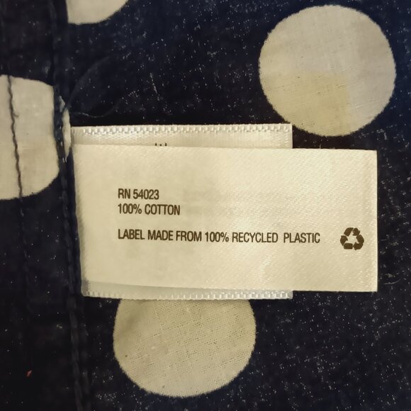 Gap Women's Navy Fox Print Polka Dot The Fitted Boyfriend Cotton Shirt Size S - Picture 11 of 15